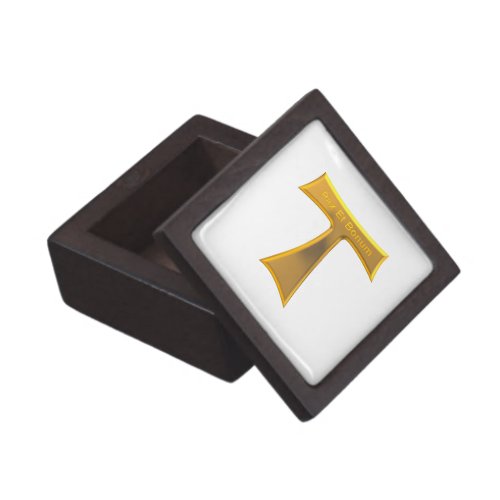 Franciscan Tau Cross Pax Et Bonum Gold Metallic Gift Box