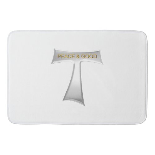 Franciscan Tau Cross Peace and Good Silver  Gold Bath Mat