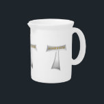 Franciscan Tau Cross Peace and Good Silver & Gold Beverage Pitcher<br><div class="desc">Franciscan Tau Cross Peace and Good Silver & Gold

Feel free to change the background color and/or other options via Zazzle's great customization tools.</div>