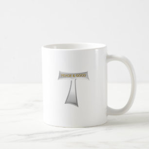 Franciscan Tau Cross Peace and Good Silver & Gold Coffee Mug