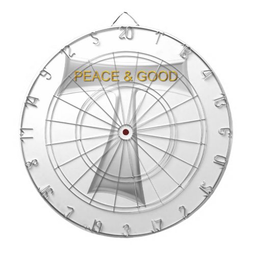 Franciscan Tau Cross Peace and Good Silver  Gold Dart Board