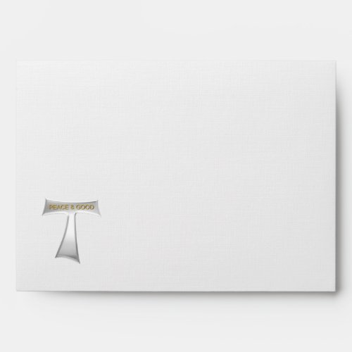 Franciscan Tau Cross Peace and Good Silver  Gold Envelope