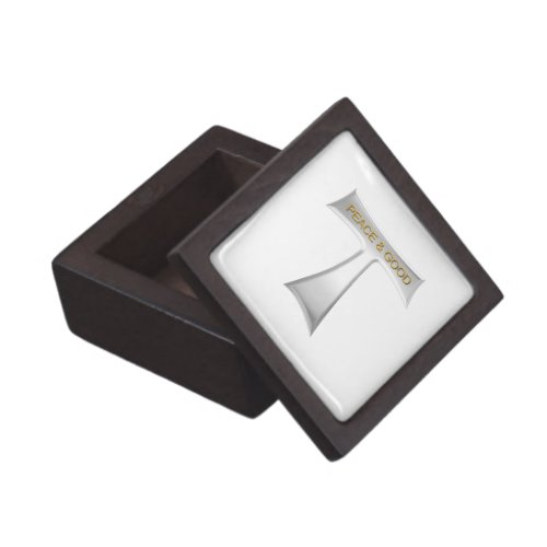 Franciscan Tau Cross Peace and Good Silver  Gold Gift Box