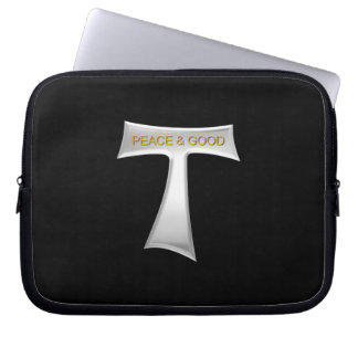 Franciscan Tau Cross Peace and Good Silver & Gold Laptop Sleeve