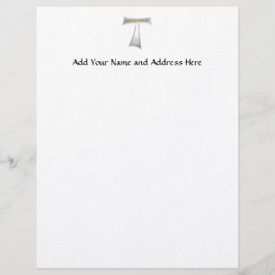 Franciscan Tau Cross Peace and Good Silver & Gold Letterhead