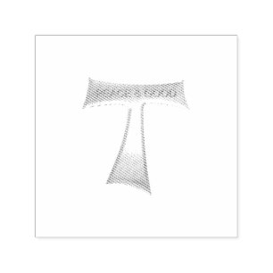 Franciscan Tau Cross Peace and Good Silver & Gold Self-inking Stamp