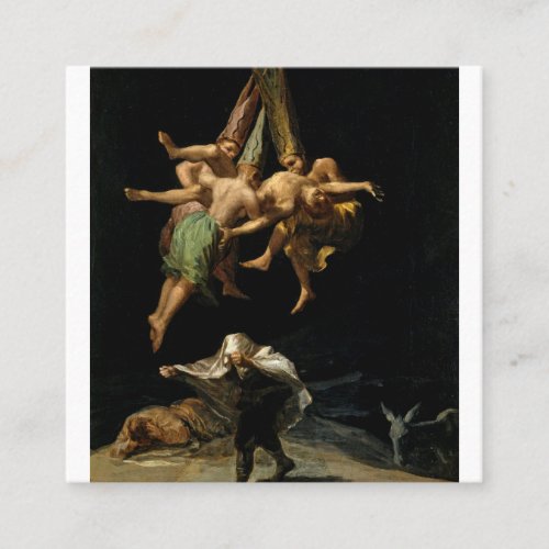 Francisco De Goya _ Witches Flight Square Business Card
