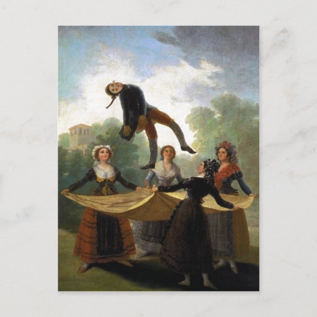Francisco Goya, Kuka The Straw Manikin 1791-92 Oil Postcard (Front)