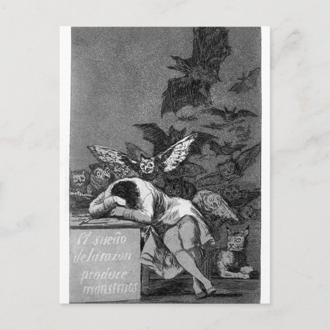 Francisco Goya- Sleep of reason produces monsters Postcard (Front)