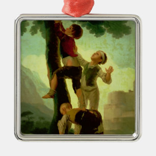 Francisco Jose de Goya y Lucientes   Boys Climbing Metal Ornament