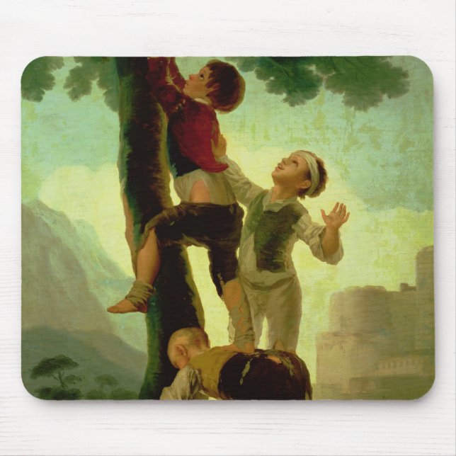 Francisco Jose de Goya y Lucientes | Boys Climbing Mouse Pad (Front)