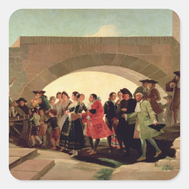 Francisco Jose de Goya y Lucientes | The Wedding,  Square Sticker (Front)