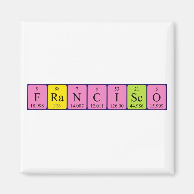 Francisco periodic table name magnet (Front)