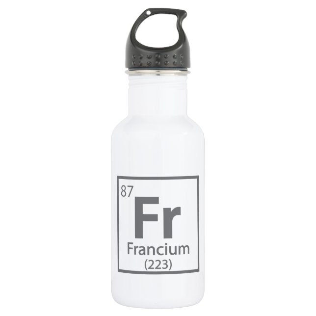 Francium - French Science Periodic Table Stainless Steel Water Bottle (Front)