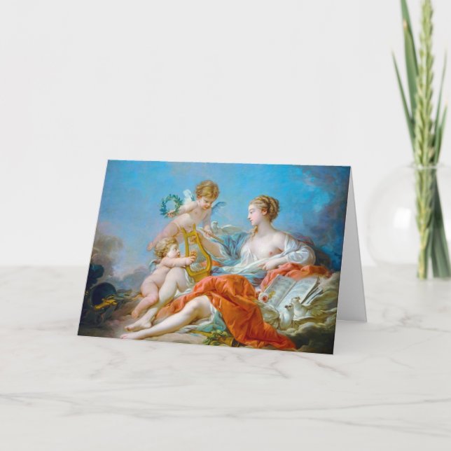 francois boucher allegory of music rococo lady art card (Front)