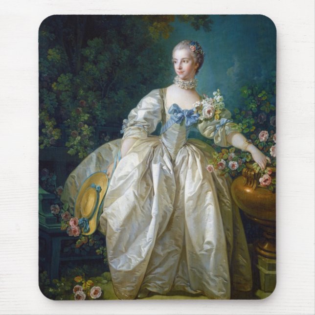 FRANCOIS BOUCHER - MADAME BERGERET portrait art Mouse Pad (Front)