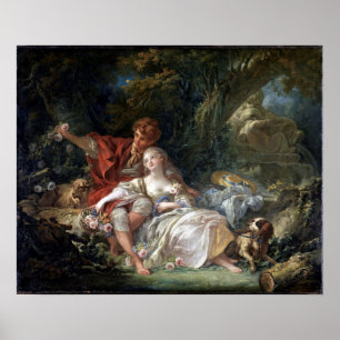 François Boucher Shepherd and Shepherdess Poster