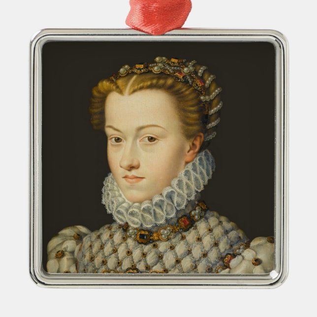 Francois Clouet - Elisabeth of Austria Metal Ornament (Front)