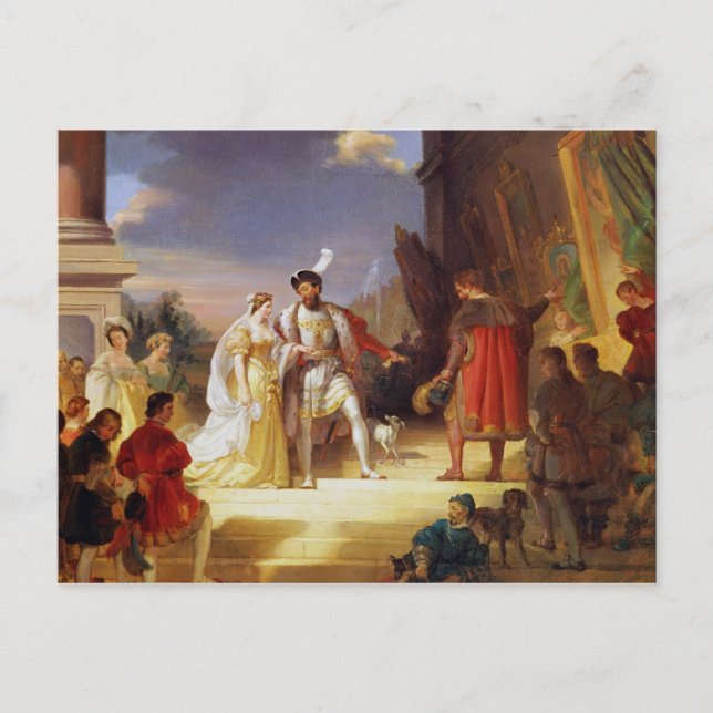 Francois I  with Leonardo da Vinci Postcard (Front)