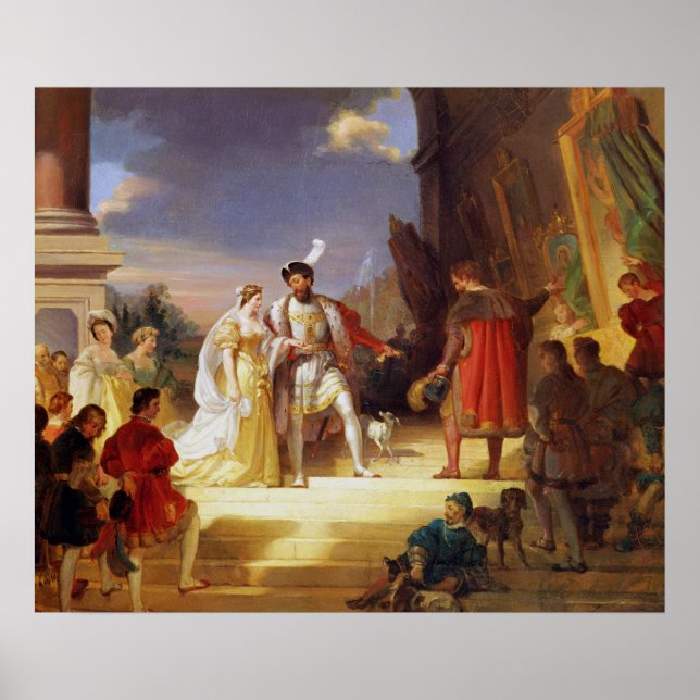 Francois I  with Leonardo da Vinci Poster (Front)