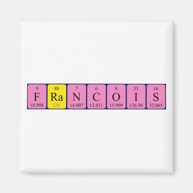 Francois periodic table name magnet (Front)