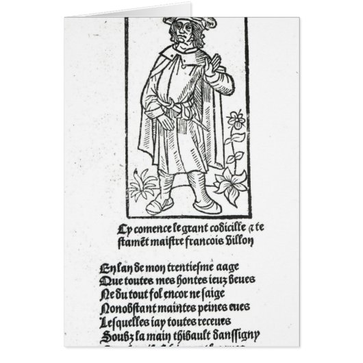 Francois Villon, from 'Oeuvres' Cards (Front)