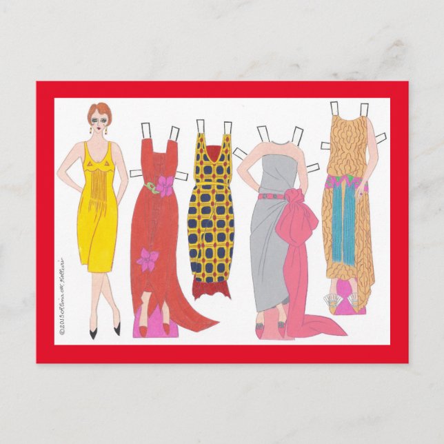 Francoise, Art Deco Lady of France Paper Doll Postcard (Front)