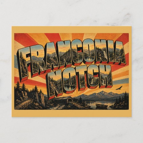 Franconia Notch New Hampshire Gorge Lake Falls Art Postcard