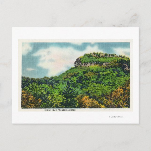 Franconia Notch State Park View of Indian Head Postcard (Front)