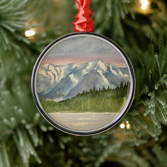 Franconia Ridge Lonesome Lake Metal Ornament (Tree)