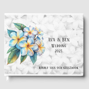 Frangipani Floral Hawaiian Wedding Guest Book
