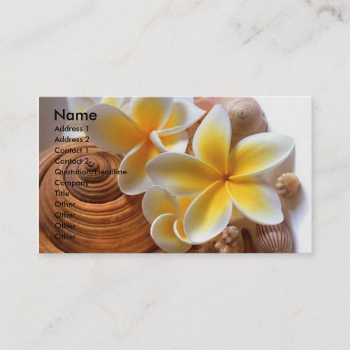 Frangipani flower business cards