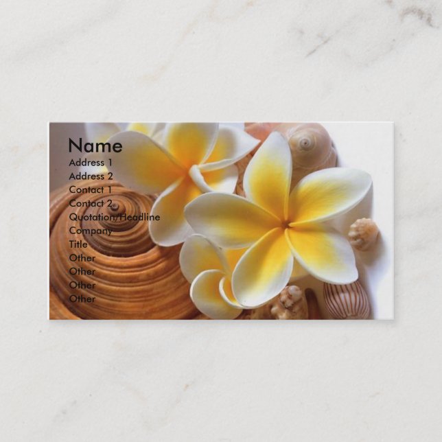 Frangipani flower business card (Front)