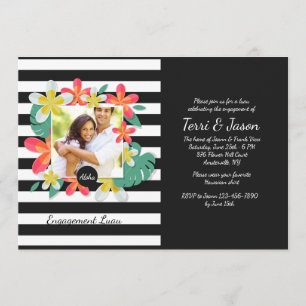 Frangipani Flowers Photo Invitation