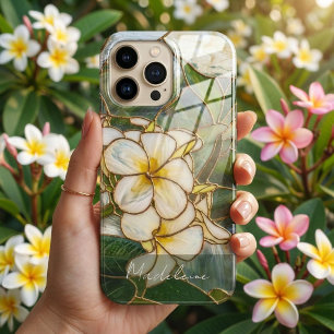 Frangipani Flowers Stained Glass iPhone 17 Case
