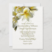 Frangipani Flowers White Wedding Invitation (Front)
