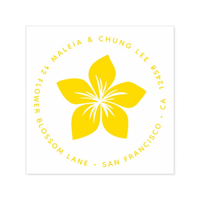 Frangipani or Plumeria Blossom Hawaii Flower Self-inking Stamp (Design)