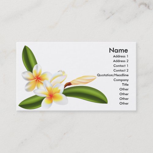 frangipani or plumeria flower business cards