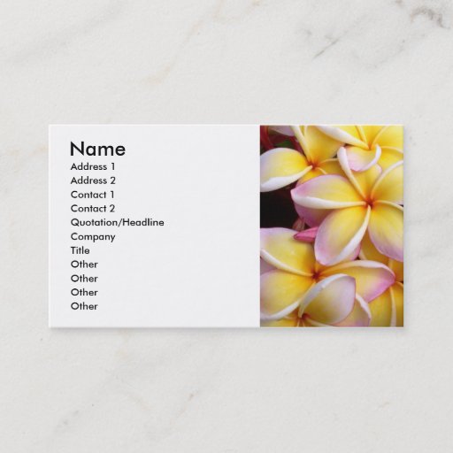 Customizable Frangipani - Plumeria Business Card