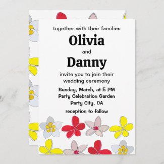 Frangipani Plumeria Colorful Floral Wedding