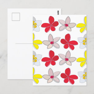 Frangipani Plumeria Colorful Flower Floral Postcard