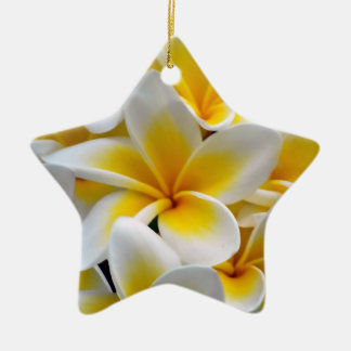 Frangipani Plumeria Flower Photo Ceramic Ornament