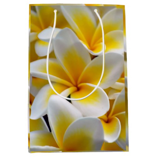 Frangipani Plumeria Flower Photo Medium Gift Bag