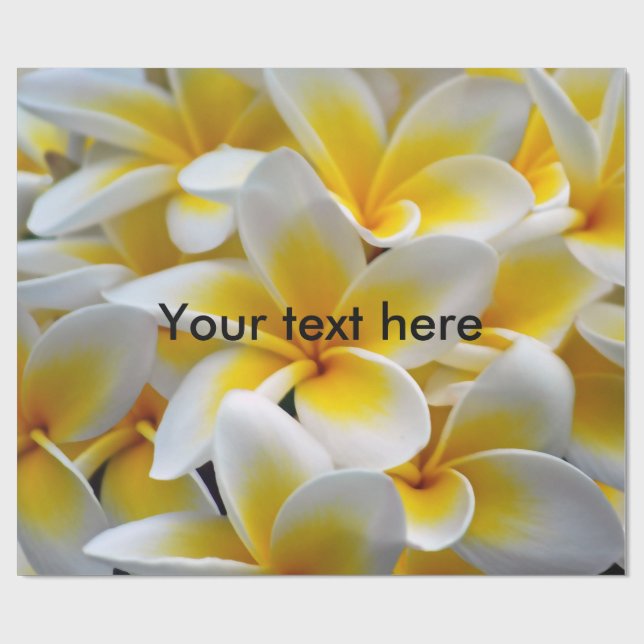 Frangipani Plumeria Flower Photo Wrapping Paper (Flat)