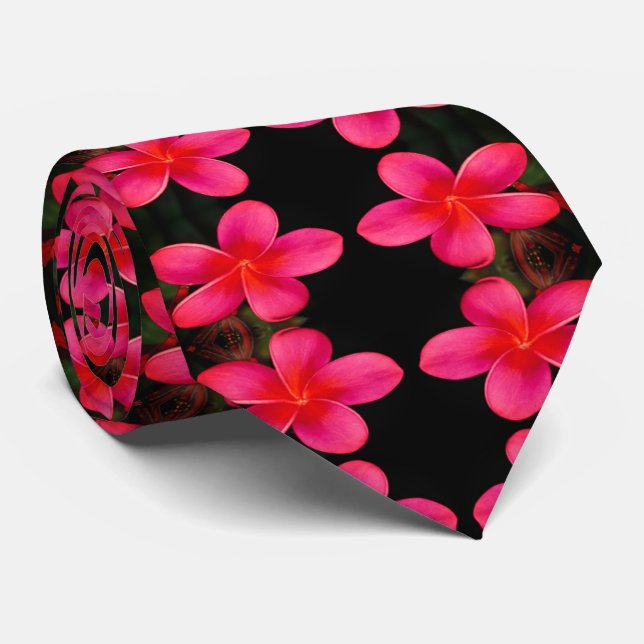 Frangipani Plumeria Neck Tie (Rolled)