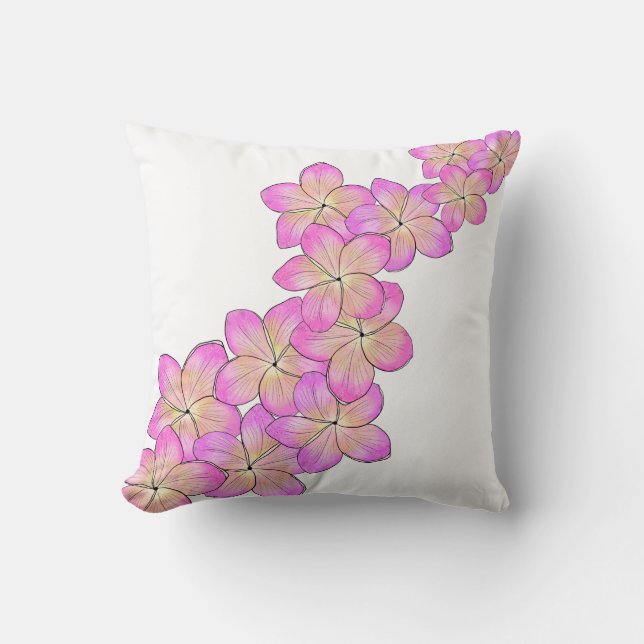 Frangipani Throw Pillow (Front)