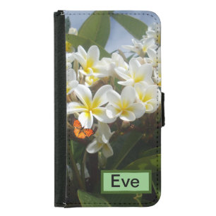 Frangipanis With Butterfly, Customized  Samsung Galaxy S5 Wallet Case