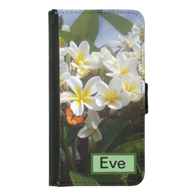 Frangipanis With Butterfly, Customized  Samsung Galaxy Wallet Case (Front)