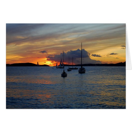 Frank Bay Sunset, St. John, U.S. Virgin Islands Cards (Front Horizontal)