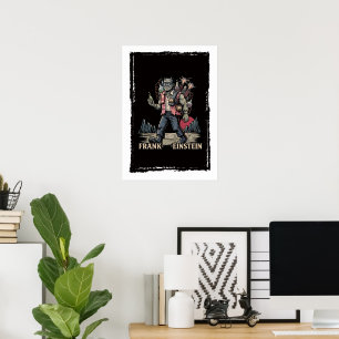 Frank Einstein Vintage Science Fiction Monster Par Poster